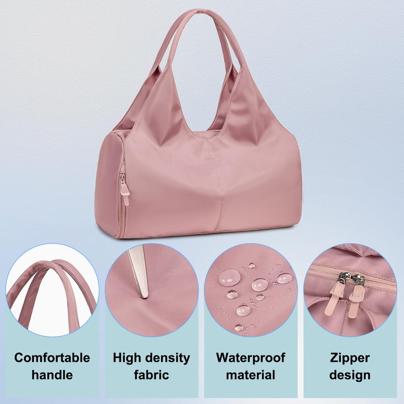 Forestfish Yoga Gym Bag For Women With Shoes Compartment & Wet Dry Storage Pockets Lightweight Duffel Bag, Pink - Image 4